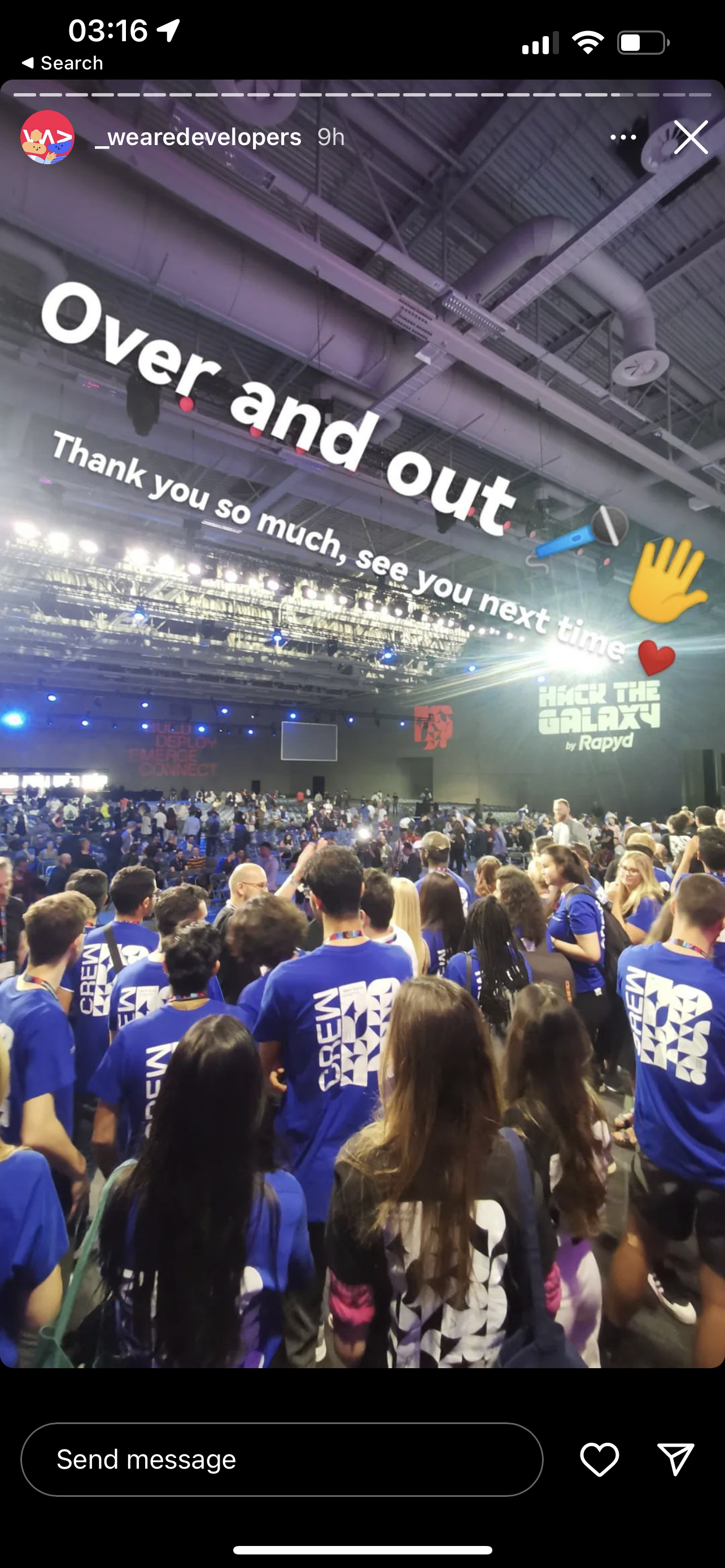 WeAreDevelopers over and out story